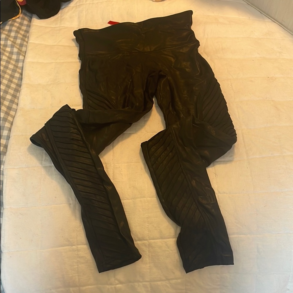 SPANX ‘leather’ moto legging - small